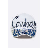 Blue Crystal Cowboys Fashion Cap