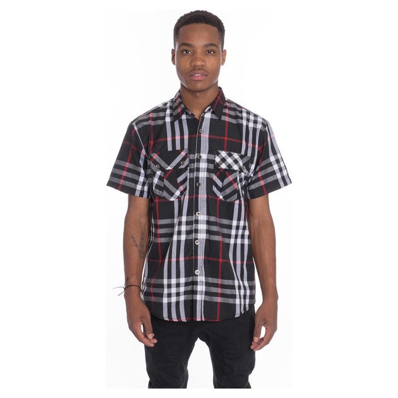 Men's Casual Short Sleeve Checker Shirts