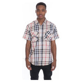 Men's Casual Short Sleeve Checker Shirts