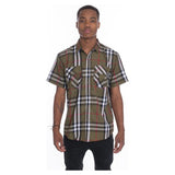 Men's Casual Short Sleeve Checker Shirts