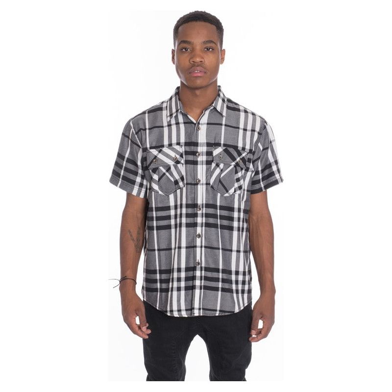 Men's Casual Short Sleeve Checker Shirts