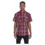 Men's Casual Short Sleeve Checker Shirts