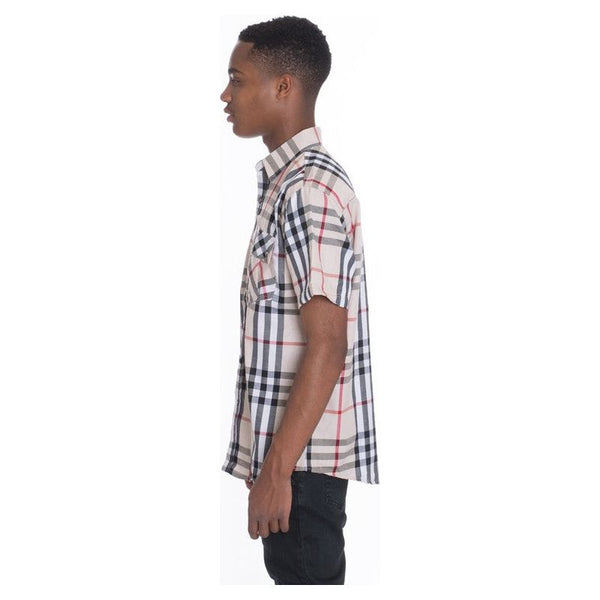 Men's Casual Short Sleeve Checker Shirts