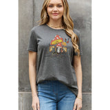 Simply Love Mushroom & Butterfly Graphic Cotton T-Shirt