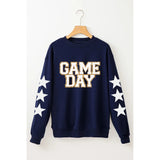 GAME DAY Star Round Neck Long Sleeve Sweatshirt