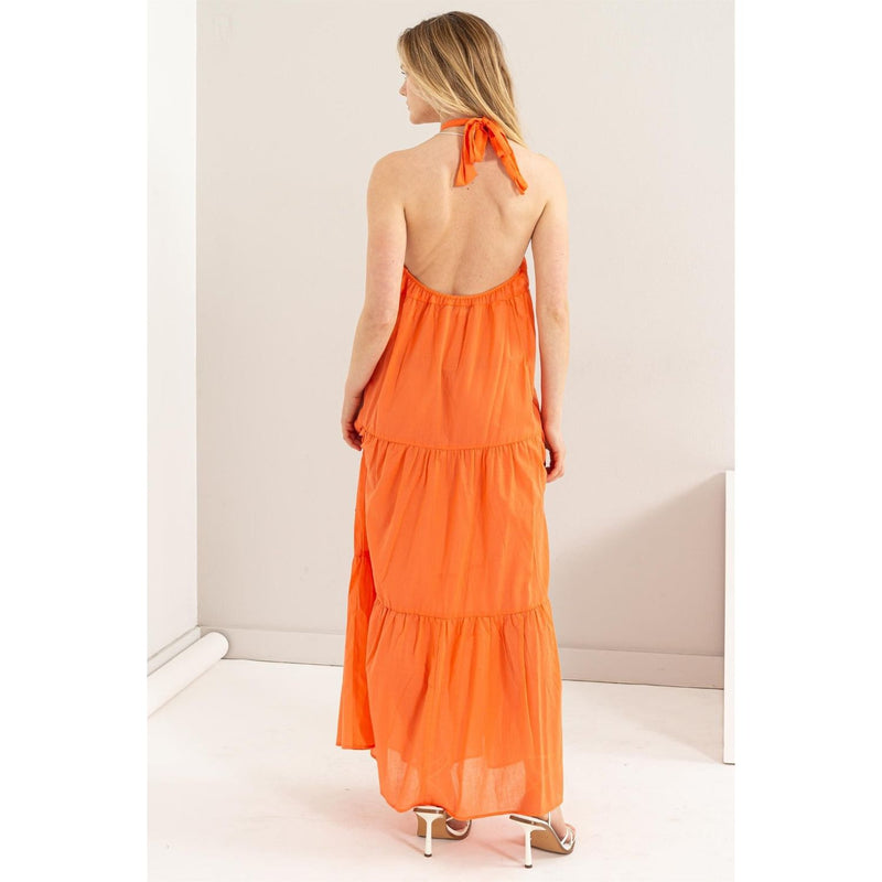 Halter Neck Cover Up Maxi Dress