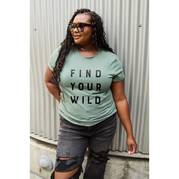 Simply Love Full Size FIND YOUR WILD Short Sleeve T-Shirt - Spicie's Boutique