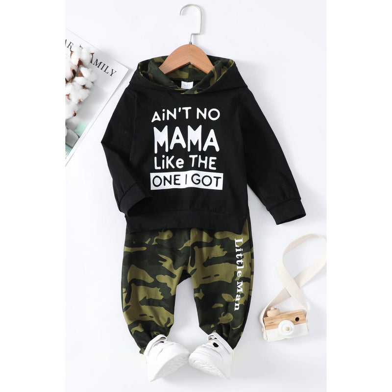 Boys Letter Graphic Hoodie and Joggers Set