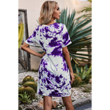 Twisted V-Neck Short Sleeve Dress - Spicie's Boutique