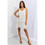 Cascade Ruffle Style Cami Dress- Soft White - Spicie's Boutique