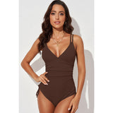 Tied Cutout Plunge One-Piece Swimsuit - Spicie's Boutique