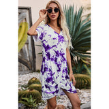 Twisted V-Neck Short Sleeve Dress - Spicie's Boutique