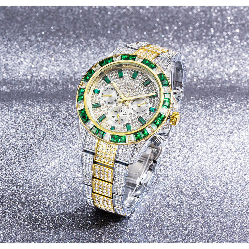 Fashion Full Diamond Luxury Ice Out Quartz Watch - Spicie's Boutique